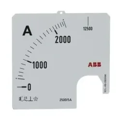 ABB SCL-A5-2500/96 Amperemeter Skale Stromwandleranschluss 2500/5A 2CSG123389R5011 SCLA5250096