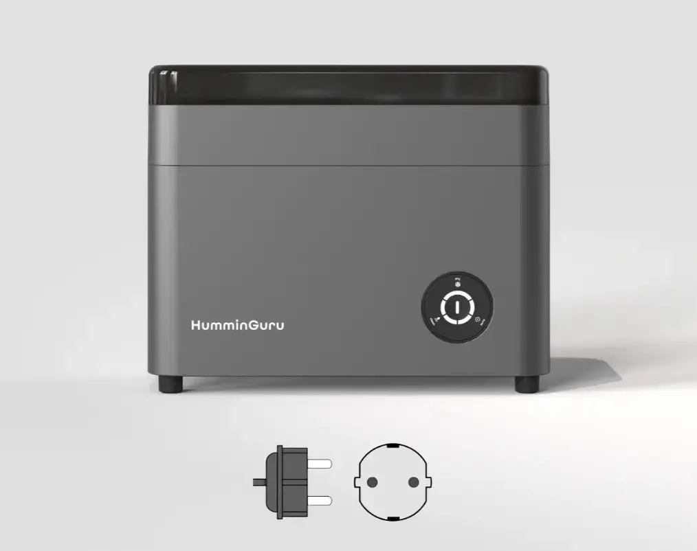 HumminGuru Ultraschall-Plattenwaschmaschine mit Adapter – 40 kHz Vinyl Reiniger mit Auto Clean & Dry (Grau)