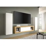 INOSIGN Lowboard »Trinity, Breite 150 cm, stehend und hängend, 1 Klappe,«, 2 offene Fächer, grifflose Fronten, TV-Möbel, TV Schrank, Hängeschrank braun