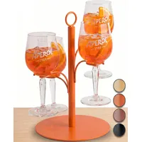 SpritzUpYourLife Aperol Tower ohne Montage - Aperol Ständer für 4 Gläser - Aperol Geschenk für Freundin - Geburtstagsgeschenk für Frauen - lustige Aperol Deko (orange)