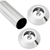 SO-Tech Schrankstangenset 1000 mm konisch Garderobenstange Chrom poliert bestehend aus Kleiderstange inkl. 1 Paar konischen Schrankstangenlager