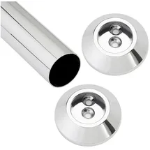 SO-Tech Schrankstangenset 1000 mm konisch Garderobenstange Chrom poliert bestehend aus Kleiderstange inkl. 1 Paar konischen Schrankstangenlager