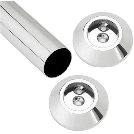 SO-Tech Schrankstangenset 1000 mm konisch Garderobenstange Chrom poliert bestehend aus Kleiderstange inkl. 1 Paar konischen Schrankstangenlager