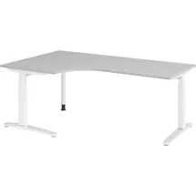 bümö Eckschreibtisch Serie-XB Grau / Weiß