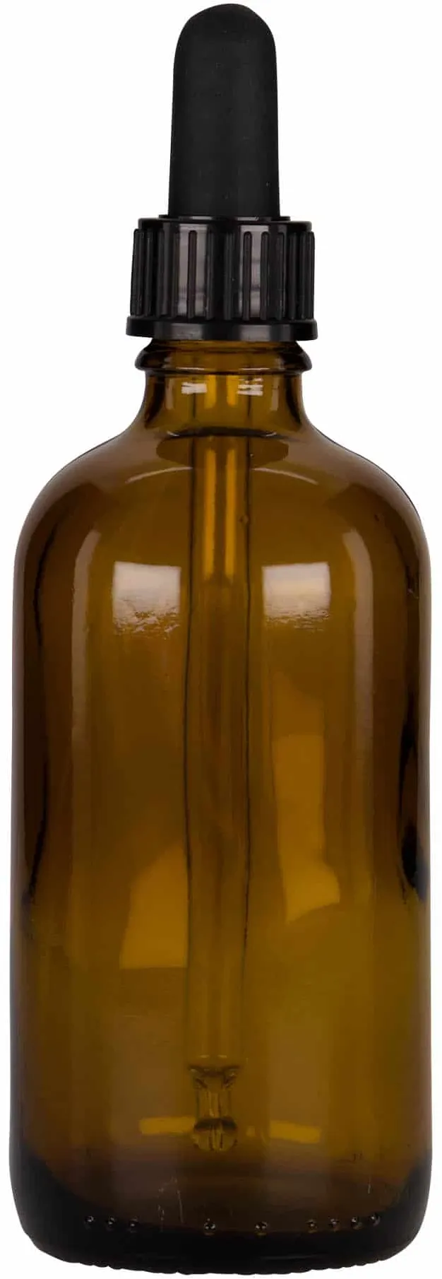 Flacon compte-gouttes médical 100 ml, verre, brun-noir, bouchage: DIN 18