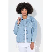 Angel Of Style by Happy Size Angel of Style Damen große Größen Übergrößen Plus Size Jeansjacke, Oversized, Destroyed, Rückendruck Light Blue 48 833354901-48 - 48