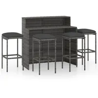 vidaXL Gartenbar-Set 5-tlg. Grau