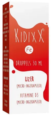 ixX Pharma KidixX Fe Eisen Liposomal & Vitamin D3 Wachstum & Vitalität Kinder Erdbeergeschmack 30ml