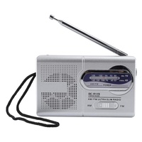 Diyeeni AM/FM-Radio, Dual-Band-Pocket-Radio-Lautsprecher mit eingebautem Lautsprecher, versenkbarer Antenne, tragbarer Mini-AM/FM-Player, batteriebetrieben