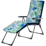 Kadax Gartenliege 58 x 107 x 189 cm blau klappbar mit Kissen