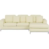 Linksseitiges Ecksofa OSLO Beige Echtleder Linksseitig