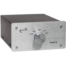 Dynavox AUX-S Cinch-Audio-Switch Metallgehäuse Silber