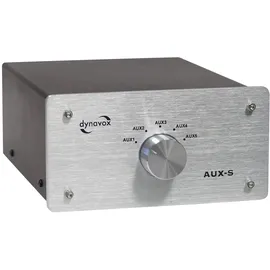 Dynavox AUX-S Cinch-Audio-Switch Metallgehäuse Silber