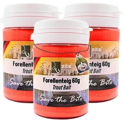 Zite Fishing Forellenteig Set 3 St. Knoblauch rot 60 g Teigköder Trout Bait ROT NO SIZE