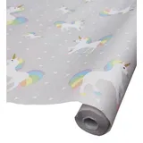 PAPSTAR Tischdecke Papiertischdecke 5 m x 1,2 m "Einhorn" (Rolle, Papiertischdecke), Papiertischdecke Mädchenparty Einhornparty Mottoparty Einmaltischdecke bunt