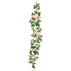 I.GE.A. Kunstblume »Rosenranke«, Künstlich Rosengirlande Kunstblumen hängend Hochzeit Weihnachten I.GE.A. rosa