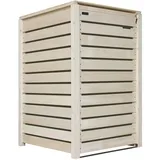 Mülltonnenverkleidung Holz 120L - 240L Natur mit Rückwand vormontiert Müllcontainer Mülltonnenschrank Mülltonne Mod.Hamburg (1 Tonne)