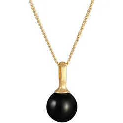 Nenalina Synthetische Perle Rund Klassik 925 Silber goldfarben Damen 