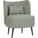 Beliani Wohnzimmer Sessel Gebogene Rückenlehne Glam Design Boucle Polsterung Schwarze Beine Grün Otsby