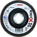 Bosch Professional X-LOCK X571 Best for Metal Fächerschleifscheibe gekröpft 115mm K40, 1er-Pack (2608621763)