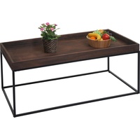 MCW Couchtisch MCW-K71, Kaffeetisch Beistelltisch Tisch, Holz massiv Metall 46x110x60cm ~ dunkelbraun