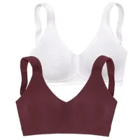 PETITE FLEUR Soft-BH Damen bordeaux+weiß Gr.100D