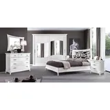 Xlmoebel Schlafzimmer-Set Komplettes Schlafzimmer-Set mit Kleiderschrank, Spiegel, Nachttischen, (Schlafzimmer-Set), Hergestellt in Europa weiß