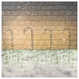 Hi Haushalt International Hi Gartenstecker Zuckerstangen mit LED Lichtdraht, 4 Stück