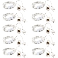 pajoma E27 Lampenfassung mit Schalter, 350 cm, weiß, 10er Pack Kabel für Leuchtsterne