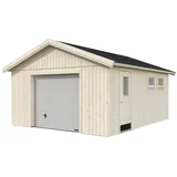 Palmako Fertiggarage Andre 448 x 548 cm mit Sektionaltor naturbelassen