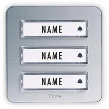 m-e modern-electronics KTA-3 A/S Klingelplatte mit Namensschild 3fach Silber 12 V/1 A