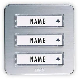m-e modern-electronics KTA-3 A/S Klingelplatte mit Namensschild 3fach Silber 12 V/1 A