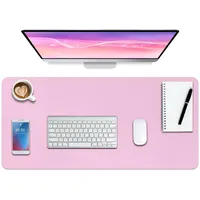 Boutilon Schreibtischunterlage aus Leder, rutschfestes Mauspad, Laptop-Schreibtischunterlage, Büro-Mauspad, wasserdicht, Leder-Schreibtischunterlage für Büro und Zuhause (S-Baby Pink, 61 x 35,6 cm)