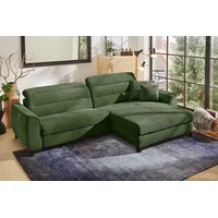 Ecksofa JOCKENHÖFER GRUPPE "Double One L-Form, B: 288 cm, 2x120 cm breite, elektr. Relaxfunktionen", grün, B:288cm T:105cm, Korpus: 100% Polyester;Kissen: 100% Polyester, Sofas, Ecksofa, Kopfteilverstellung, USB-Anschluss & Zierkissen, Topseller