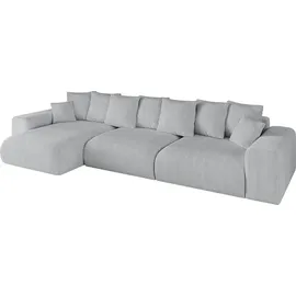 altdecor Ecksofa Cord 2-Sitzer Grau