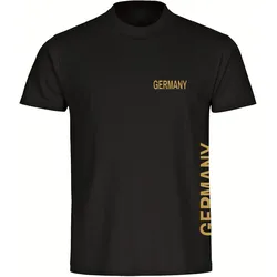 multifanshop Kinder T-Shirt - Germany - Brust & Seite Gold - Druck gold metallic - Kind
