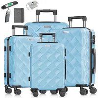 Kesser KESSER® Reisekoffer Set 4-teilig Kofferset ABS Hartschalenkoffer mit Zahlenschloss, Kofferwaage & Reisebrieftasche 360° Rollen Handgepäck & große Koffer für Business & Reise Trolley