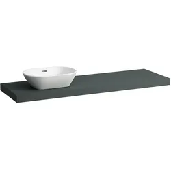 Waschtisch-Platte LANI 495x1570x65 mit Ausschnitt links inklusive 3 Befestigungselemente weiß matt