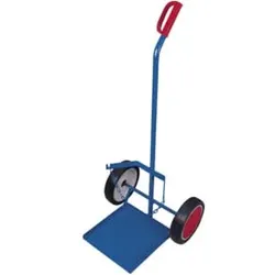 VARIOfit Stahlflaschenkarre für Propangasflasche Vollgummibereifung Schaufel 360 x 365 mm Höhe Sicherungskette 385 mm