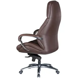 AMSTYLE Chefsessel Echt Leder Braun