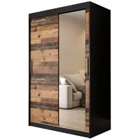 Abiks möbel MÖBEL Kryspol Schwebetürenschrank, Schwarz, Kunststoff, Nachbildung, 4