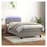 vidaXL Boxspringbett 100 x 200 cm Hellgrau