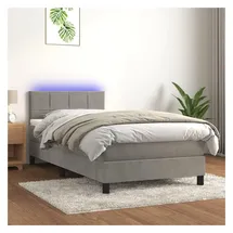 vidaXL Boxspringbett 100 x 200 cm Hellgrau
