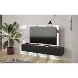 INOSIGN Lowboard »Snake Breite 180 cm, modernes TV-Board hängend mit 1 Klappe,«, TV-Möbel, TV-Schrank, Front mit Siebdruck, schwarz