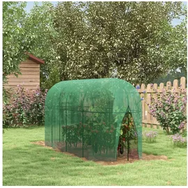 Outsunny 3 x 1 m Gartennetz, Pflanzenschutzzelt mit Tür, Insektenschutznetz, Stahl,