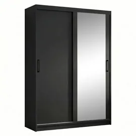 beautysofa Schwebetürenschrank HELA 120 x 204,5 x 60 cm Schwarz