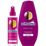 Schauma Sprühpflege Fresh it Up! (200 ml) Hitzeschutz intensive Geschmeidigkeit & Schwarzkopf Pflege-Spülung Fresh it up! (250 ml) pflegt Haarspitzen verleiht Geschmeidigkeit