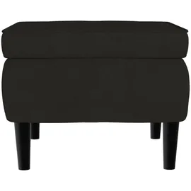 vidaXL Ohrensessel mit Hocker Schwarz Samt