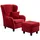 luma-home schönes für dein zuhause Ohrensessel mit Hocker Strukturstoff 90 x 98 x 76 cm Rot
