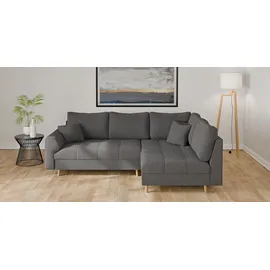Home Affaire »CHARRE L-Form mit Ottomane, Maße B/T/H: 231/161/81 cm«, feine Steppung, lose Rücken- und Zierkissen, auch in Cord und Bouclé